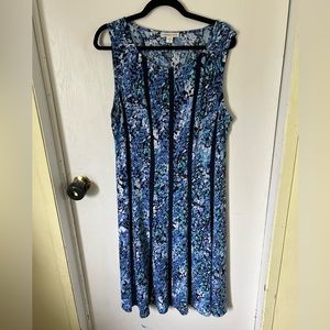 Size 18 Coldwater Creek Dress Blue Floral